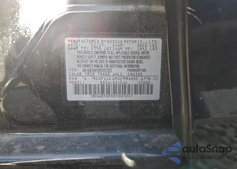 2017 Nissan Sentra S z USA, uszkodzony, nr VIN 3N1AB7AP0HY337257